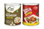Desi Treat Button Mushroom 825g + Desi Treat Soya Tikka Punjabi Masala 800g Combo