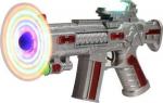 G.FIDEL Space Gun Toy with Sound & LED Matrix Flashing Rotating Blades- Assorted C999olors Gun Toys for Boy (Silver)