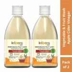 Fruits & Veggie Wash With Apple Cider Vinegar And Turmeric Extract 100% Natural | Removes Wax, Pesticide Residue & Germs | Plant Based, Kids Safe & Eco-Friendly | 500 ml X 2