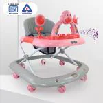 Dash Dora Baby Foldable Walker with Rattles Music & Adjustable Height Activity Walker - Pink