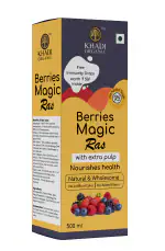 Khadi Organic Berries Magic Ras With Extra Pulp 500 ML - Pure, Refreshing, and Nutrient-Rich Berry Juice