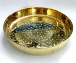 NAAYAGI - BRASS JALLADAI , Pure ICC Brass - Jalladai Plate for Abishekam Thirumanjanam,Puja,Jalladai Thattu,Plate with Hole, Strainer Tray, Food Strainer ( Gold Color )