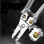 SCHOLAZS Wire Stripper And Crimping Tool for Electrician,Multifunction Stainless Steel Wire Puller Plier, 6 In 1 Cable Looping, Splitting, Cutting  Pliers Electrical Stripping Tool.