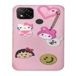 Fastship Silicone soft Doll Kitty with Pendant Case proper fit Back Cove for Redmi 9 Activ / Redmi 9 - Pink