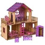 Eqiq Think Labs Multicolor Engineered Wood Doll House for Girls