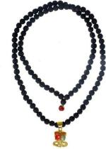 Shivoham Black Rudraksha Mala with Rahu Ketu Dori Necklace
