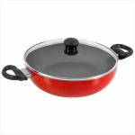 Butterfly Induction Base NonStick Kadhai 260 MM With Glass Lid ,2.6 L Capacity (Aluminium)