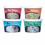 DRYFII - Ready to Eat Dal Khichdi (75 g), Dal Rice (75 g), Rava Upma (75 g) and Veg Pulao (75 g), Pack of 4, Healthy Food, No Preservatives, Rehydrated Wt. 1150 gm
