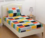 HFI UrbanArts Multicolor Cubes Microfiber 144TC Single Bedsheet with 1 Pillow Cover