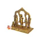 DARIDRA BHANJAN - Shri Ram Darbar with Hanuman Ji Brass Idol (Golden, Big Size) Ram Darbar Statue/Idol - Lord Rama Laxman and Sita Religious Indian Art Statue/Idol L x H x W- 19 x 10 x 19