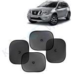 Kingsway Car Curtain Sticky Sun Shade Universal Use for Nissan Terrano, 2009 - 2018 Model, Color : Black, Mesh, Pack of 4 Piece Car Sun Shades Blinds Cover