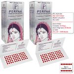 PERPAA Kumkum Light Maroon Round Bindi Book for Ladies Forehead Pack of 2-15 Flaps Each Box (Stick On) (05, Diameter 6mm)