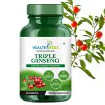 HEALTHMEDS Triple Korean Red Ginseng Root Extract Dietary Supplement - 500mg 60 Capsules (Pack of 1)