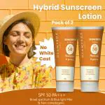 Glamveda Hybrid Sunscreen Lotion Spf 50 PA+++ Moisturize & Protect 60gm Pack of 2 (120gm)
