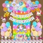 Party Propz Unicorn Theme Birthday Decoration Kit For Girls -73 Pcs
