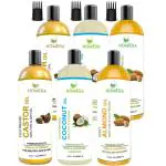 Homeda Cold Pressed Castor Oil, Coconut Oil & Sweet Almond Oil (400 ml + 400 ml + 400 ml) 100% pure for Hair Growth, Skin Care, Nail, Baby Massage, Eyebrow