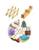 Giftoshopee Expandable Bamboo Wooden Peg Rack/wall Mounted Coat Rack