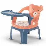 Baybee Pink Plastic Baby Chair for Kids Study Table Chair with Cushion Seat & High Backrest