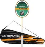 Hundred Yellow, Black Unstrung Badminton Racquet, 80 G