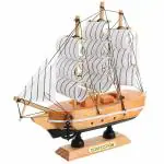 ADA Handicraft Wooden Beautiful Antique Decorative Wooden Sailing Ship showpiece for Office, Home, Decoration, Business Gifts (Antique Wood, White Color)