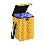 QUAIL Rectangle Laundry Basket with Star Printed | Storage Basket | Laundry Bag | Boxes for Organizing Tall Storage Basket Pack 1 (Yellow)