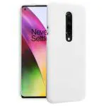 LIRAMARK Liquid Silicone Soft Back Cover Case for OnePlus 8/1+8 (White)