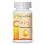 Pure Nutrition Cod Liver Oil Provides Vitamin D, Essential Fatty Acides 90 Softgel