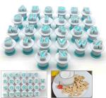 Husaini Mart Plastic Uppercase Alphabet Letters Plunger Fondant Cookie Cutter Embosser Cake Cupcake Decorating Baking Mold Tools (Pack Of 26)