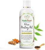 VedicTrust Ayurvedic Pain Healing Oil (100 Ml) Naturally Made with Castor Oil, Nirgudi, Kambarmodi, Vacha, Haldi and Many More | All Age and Skin Friendly Oil | Joint Pain, Stiffness |