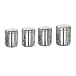 Mili Mercury Stainless Steel Dabba l Steel Container l Vertical Steel Canister l Ubha Dabba l Deep Dabba l Storage Container l Deep Canister - Russian (3300-5500 ml) Mirror Finish, Set of 4 pcs