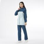 ZEEL Rain Coat for Women Waterproof with Adjustable Hood, Rainwear Suit with Polyester Jacket and Pants for Ladies, AZ11 Dark Teal 3XL