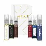 NEXT CARE Luxury Atomizer Trial Pack of 6 x 10ml Pocket Perfume 2023 Edition Eau De Parfum for Men & Women | Long Lasting Fragrance | Travel-Size 10ml Bottles | Gift Set | With Fresh, Oudh, Woody, Musky Notes