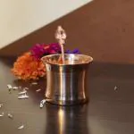 pujaNpujari Pancha Patra with Udharini/Spoon/Pali Set for Pooja (2.2 Inch) Copper Kalash (Gold)