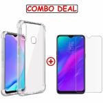 Kite Digital Vivo Y15 Transparent Bumper Shock Proof Corner Soft TPU Silicone Flexible Back Case Cover and Premium Tempered Glass Screen Protector