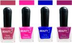 OUR Beauty Multicolor High Quality Quick Dry Long Lasting Hd Colors Nail Polish Pcs Vs58, 32 ml (Set Of 4)