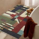 Budhraj Durry Udhyog Handmade Wool & Jute Dhurrie Rugs Indian Geometric Pattern Kilim Rugs Handwoven Floor Carpet Jute Large Area Rug Dhurry Mat for Living Room, Bed Room, Kitchen Etc.