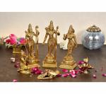 Idol Collections Gold Brass Shri Ram Darbar Statue Idol Rama, 8 Inch
