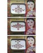 SUNAINA Half Moon Shaped Stick On Forehead Bindi (Pack of 3)