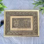 DIWAM HANDICRAFTS Gold-Plated Wooden Dry Fruit Box with 4 Compartments, Handcrafted Decorative Storage Organizer