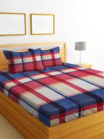 BSB HOME 100% Microfiber bedsheet for Double Bed with 2 Pillow CoversRed & C