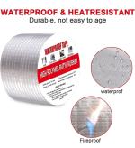Sekhmet Leakage Repair Aluminium Waterproof Tape for Surface Crack, Roof, Pipe Repair Solution Aluminium Tape Waterproof Tape for Plastic, Metal, Concrete Repair tape (10CM*5M (Pack Of 1))