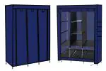 KONLINE 6+2 Collapsible Wardrobe 8 Shelves Storage Unit almari Closet Clothes Storage Rack Quick and Easy to Assemble Foldable Almirah (Blue)