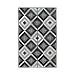 Sapana Carpet-Mats Chatai mats for Home Multipurpose, Foldable, Reversible Plastic chatai Indoor / Outdoor use Kilim-04 Black & White ( L 180 cm x W 120 cm)