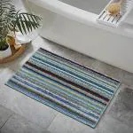 Enyra Bath Mat Anti-Slip Gel Backing Multi-Stripes Microfiber Bath Mat - 40x60 CM, Pack of 1