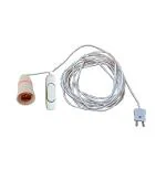Pmw - Bulb Holder with Flexible Decent Wire & 2 Pin Plug (Multicolour, 6 Meter Wire) with Switch