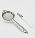 SHLINCO SPRC01 SHLINCO New Trend Combo Pack Of Tea Strainer With Potato Peeler Stainless Steel , Silver Colour | Kitchen Tool Set Silver Kitchen Tool Set (Silver, Strainer, Peeler)