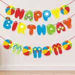 Zyozique Summer Theme Birthday Party, Summer Party Decorations Happy Birthday Banner, Summer Theme for Holiday Party Supplies Baby Shower Decorations (Pack Of 2)
