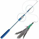 Pets Empire Cat Wand Interactive Feather Toy on Retractable Stick, 1 Pc, Color May Vary