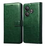 Casotec Flip Cover Back Case for Realme GT 6T 5G | Premium Leather Finish | Inbuilt Pockets & Stand | Flip Cover Back Case for Realme GT 6T 5G (Green)