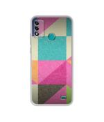 Casotec Pink Cyan Design Printed Silicon Soft TPU Back Case Cover for Micromax IN 2b